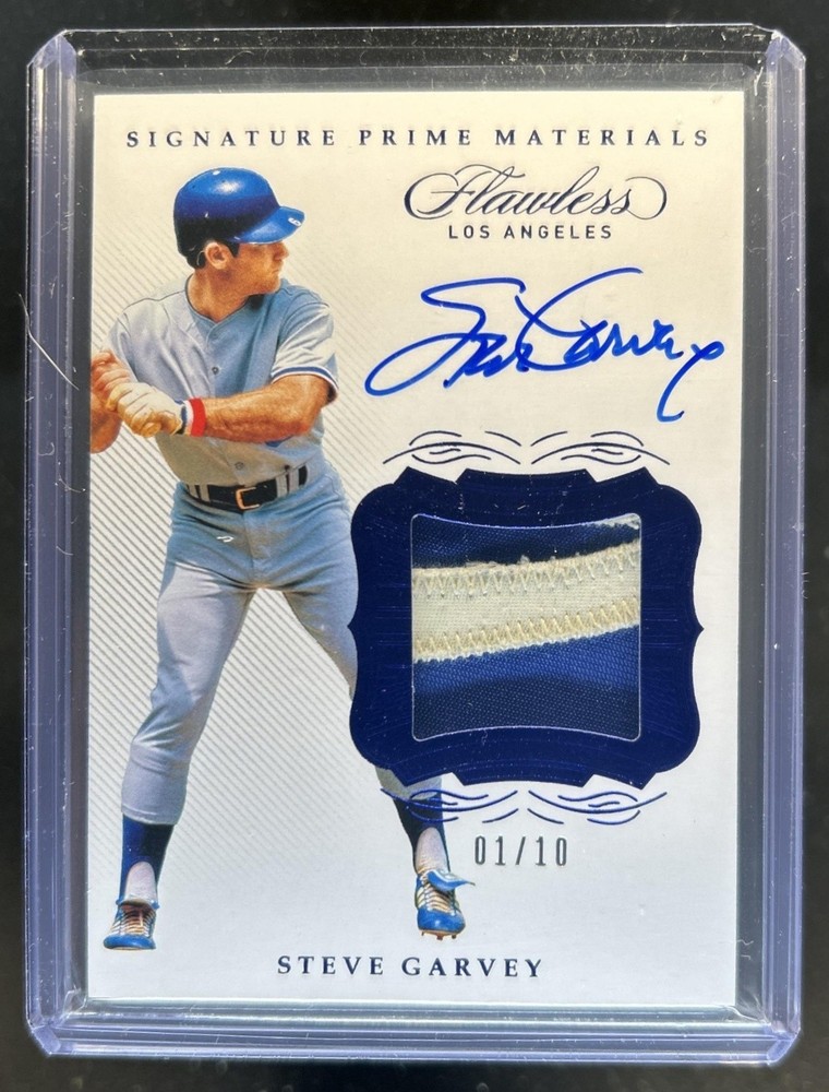 2020 Panini Flawless Steve Garvey Signature Patch Sapphire Auto Autograph #/10