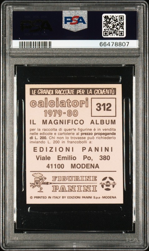 PSA 7 Diego Maradona 1979 Panini Calciatori #312 Rookie Card view 2