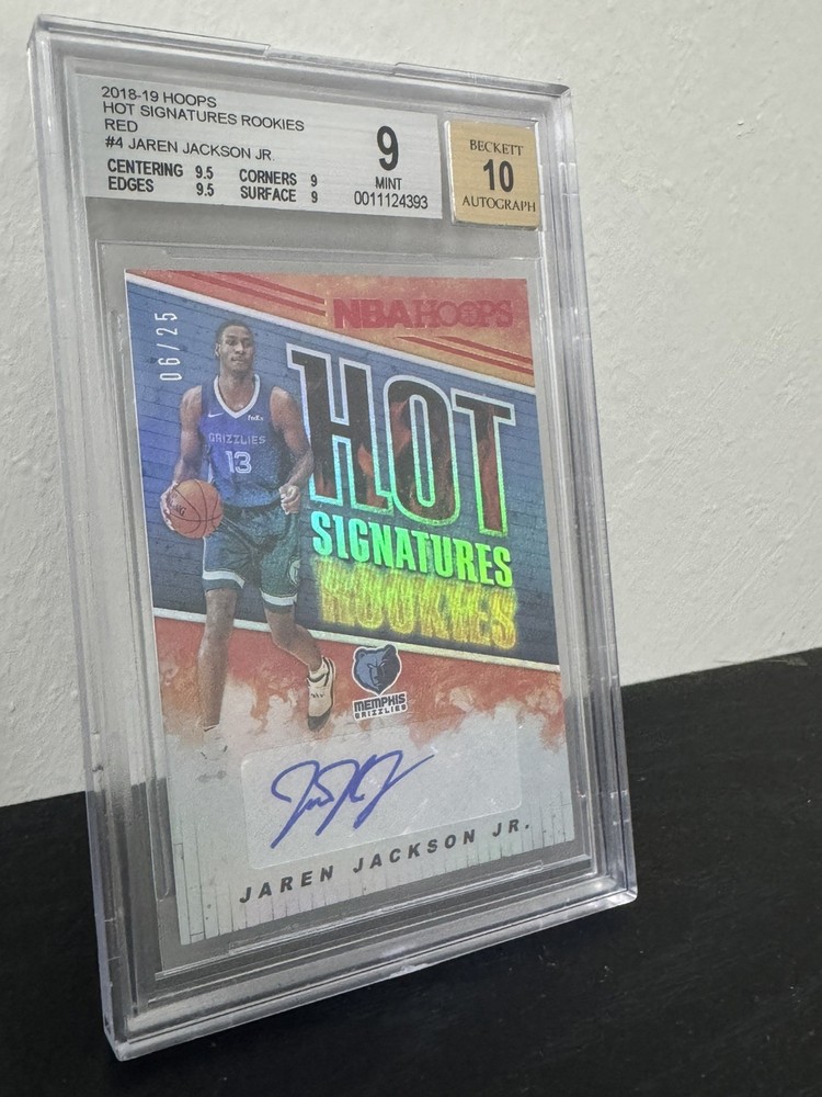 2018 Hoops Jaren Jackson Jr 6/25 Red Hot Rookie Signatures BGS 9 & 10 AUTO PSA
