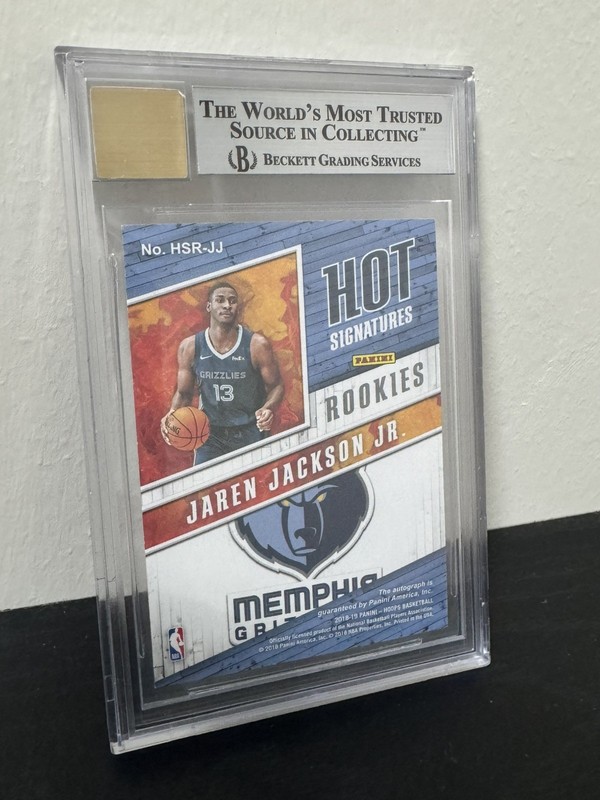 2018 Hoops Jaren Jackson Jr 6/25 Red Hot Rookie Signatures BGS 9 & 10 AUTO PSA view 2