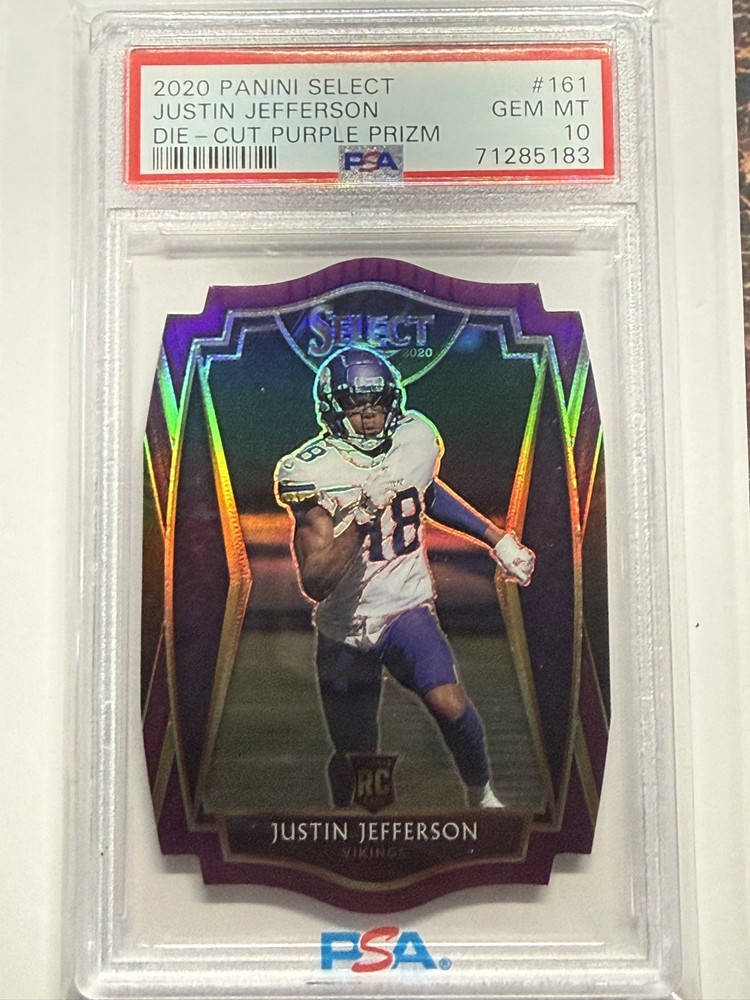 2020 Select - Premier Justin Jefferson RC PSA 10 Purple Prizm Die-Cut Rookie