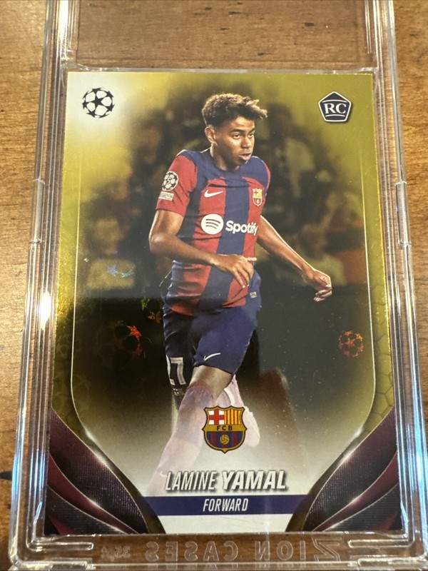 2023-24 Topps UEFA Club Competitions - Lamine Yamal #64 Gold Starball Foil RC 2 view 2