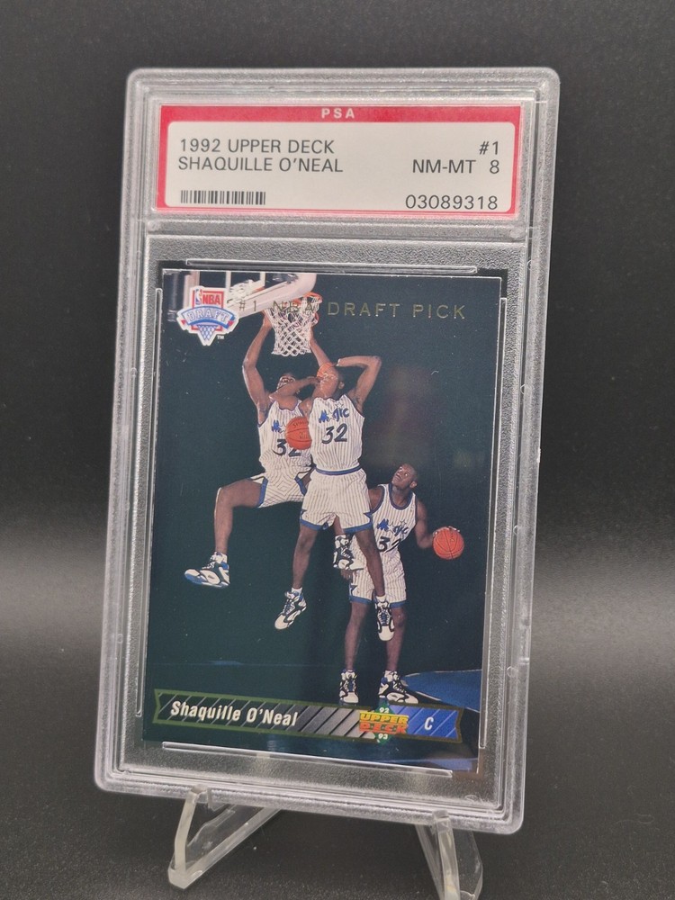 1992 Upper Deck Shaquille O'Neal #1 Rookie NBA Draft Pick PSA 8 Orlando Magic