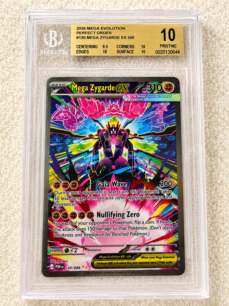 Pokémon Mega Zygarde ex Special Illustration Rare 120/088 Perfect Order BGS 10