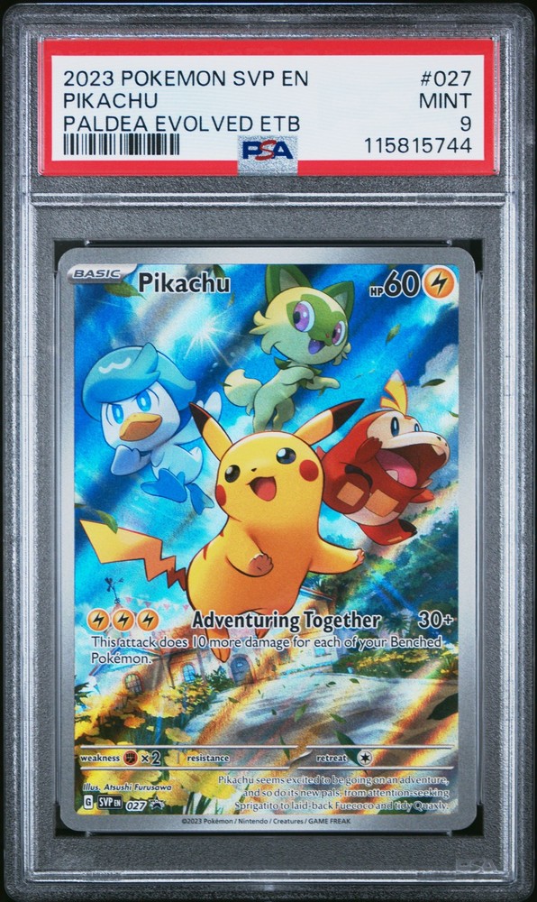 Pikachu Pokemon Svp En-Sv Black Star Promo 027 NM PSA 9