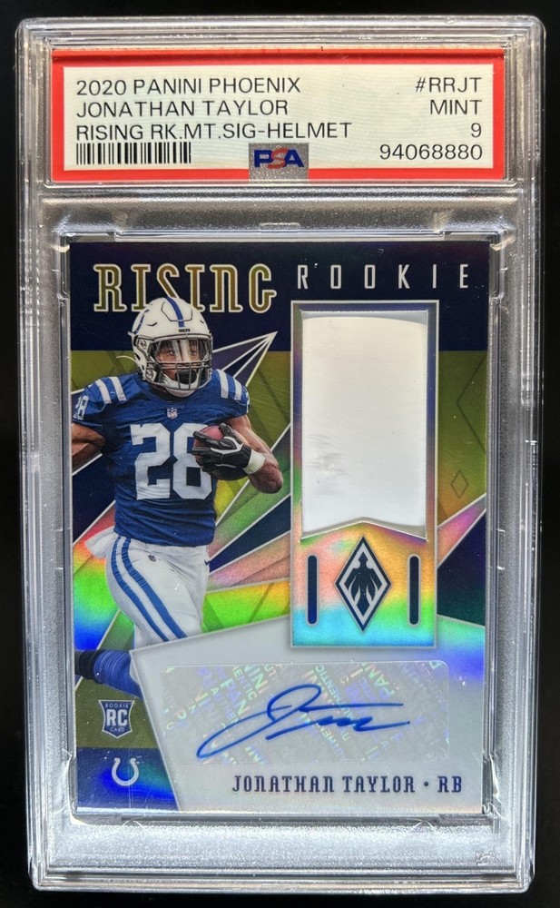 2020 Phoenix Jonathan Taylor Rising Rookie Material Helmet Auto #/25 PSA 9