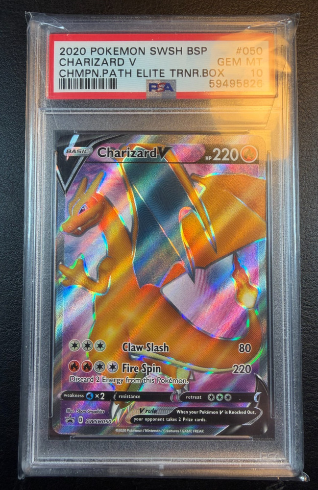2020 Pokémon Charizard V SWSH050 PSA 10 GEM MINT Champion’s Path Promo