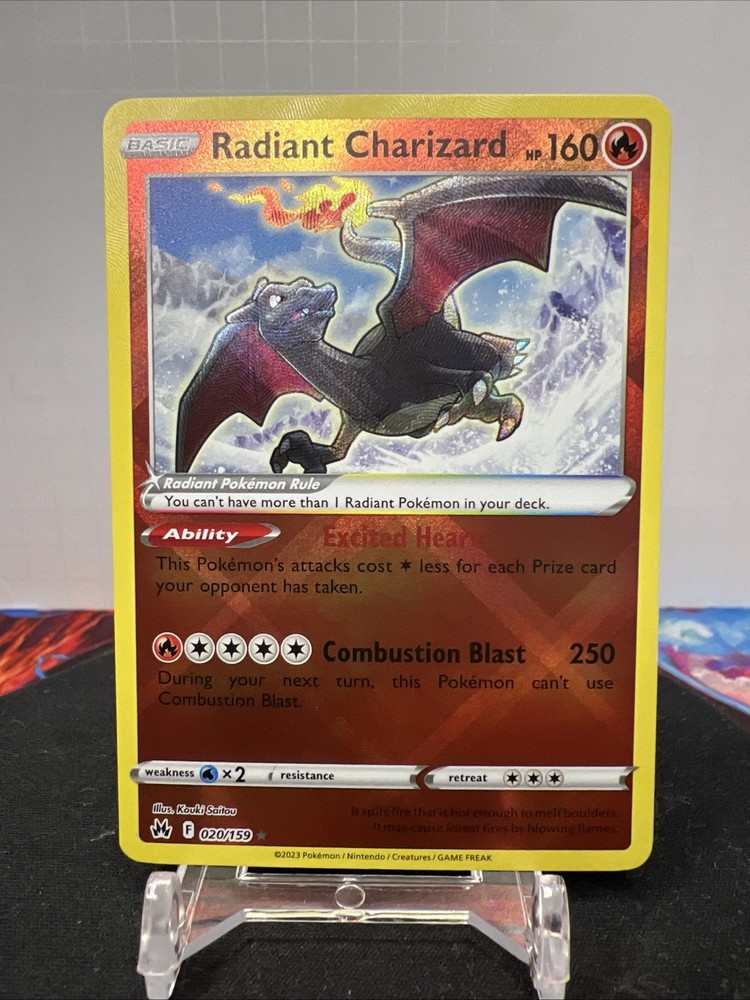 Pokémon TCG Radiant Charizard 020/159 Crown Zenith Rare Holo NM