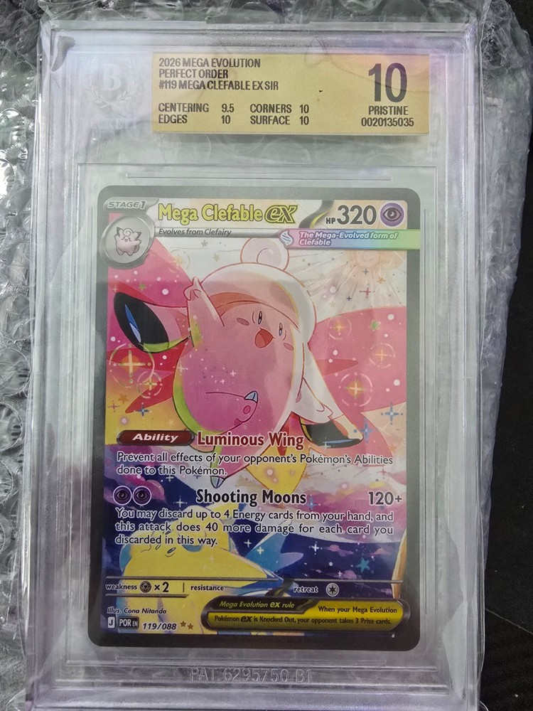 2026 Pokémon Mega Clefable ex 119/088 Perfect Order SIR BGS 10 PRISTINE ENGLISH