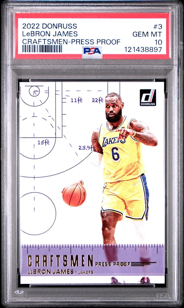 2022-23 Panini Donruss LeBron James Press Proof Craftsmen Insert #3! PSA 10!