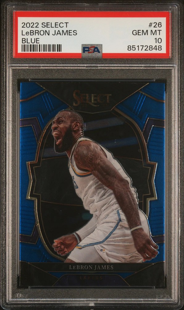 2022 PANINI SELECT BLUE #26 LEBRON JAMES PSA 10