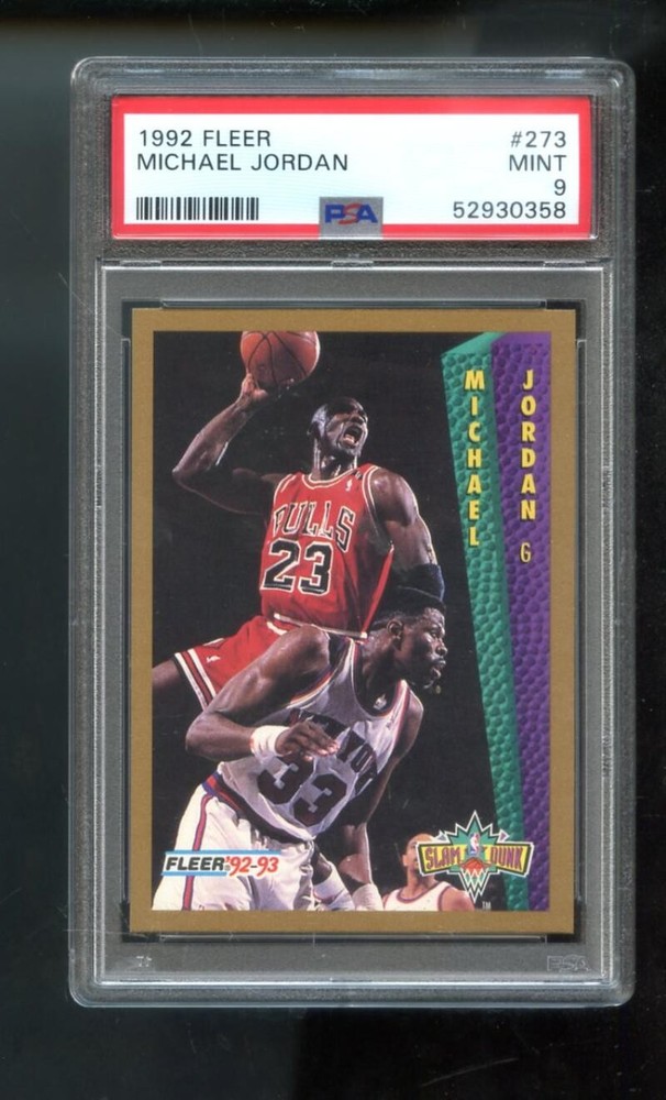 1992-93 Fleer #273 Michael Jordan PSA 9 Graded Basketball Card NBA Slam Dunk 92