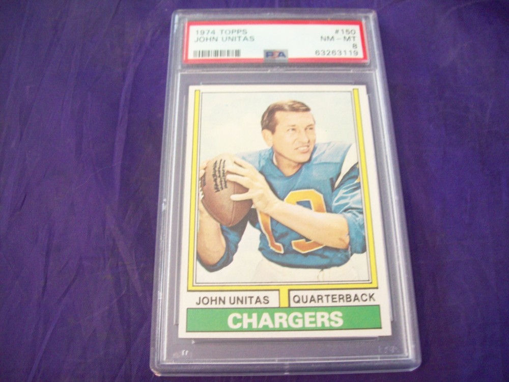 1974 TOPPS FOOTBALL #150 JOHN UNITAS PSA 8