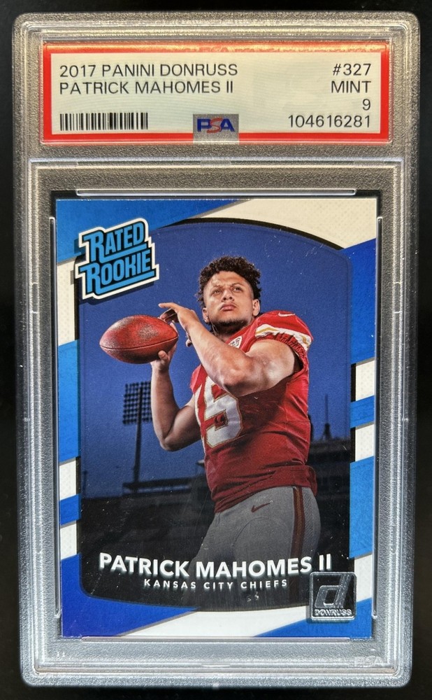 2017 Panini Donruss Patrick Mahomes II RC Rated #327 Chiefs PSA 9 Rookie