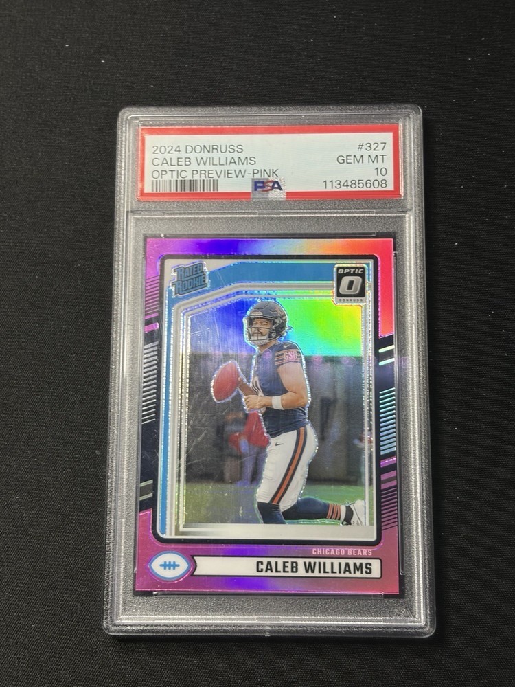 🔥PSA 10 OPTIC CALEB WILLIAM’S PINK 2024 RATED ROOKIE PANINI CHASE PACK READ !