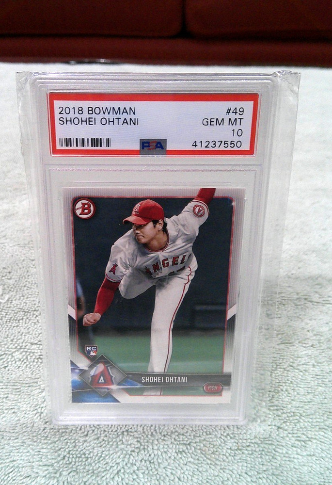 2018 Bowman Angels Shohei Ohtani Pitching Baseball Card #49 PSA 10