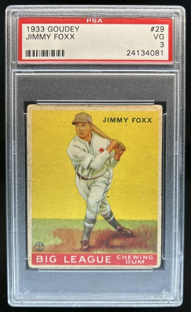 1933 Goudey R319 Jimmie Foxx Rookie RC #29 PSA 3
