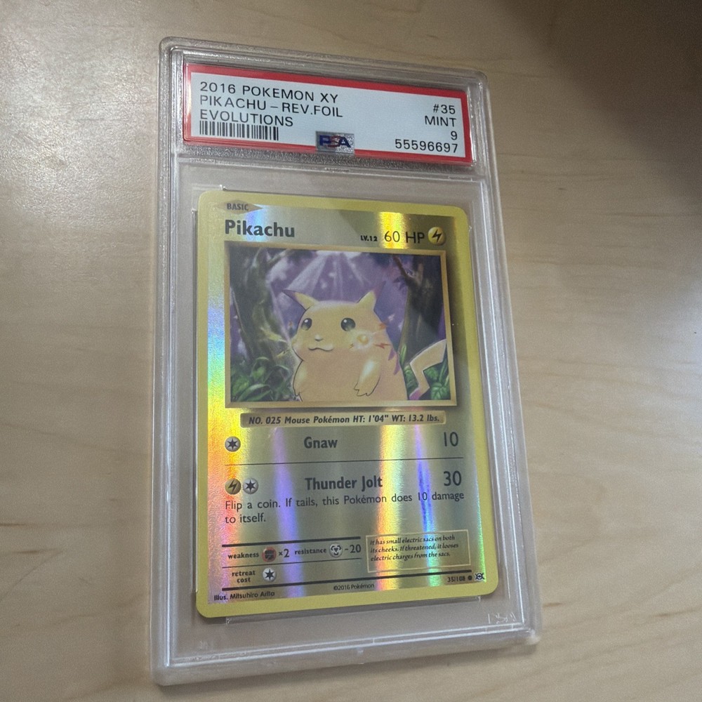2016 POKEMON XY EVOLUTIONS #35 PIKACHU-REV.FOIL EVOLUTIONS PSA 9