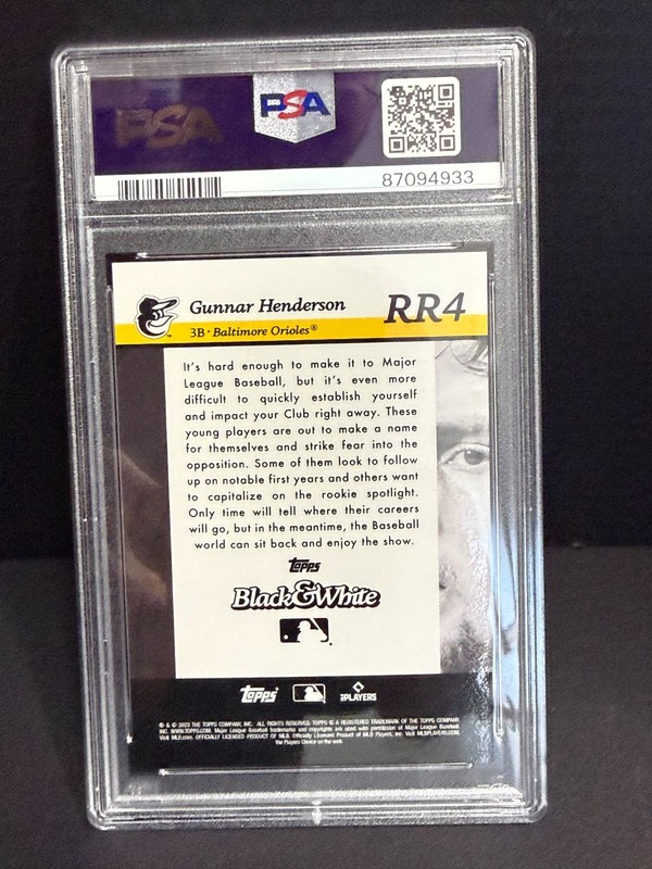 🔥 Gunnar Henderson Rookie Resolution RR4 PSA 10 2023 Topps B&W RC Orioles 🎰 view 2