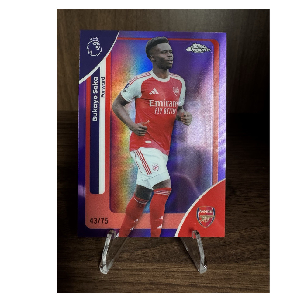 2026 Topps Chrome Premier League Bukayo Saka Arsenal #13 Purple /75 CHAMPIONS