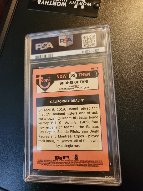 2018 TOPPS HERITAGE NOW & THEN SHOHEI OHTANI #NT-11 PSA 9 MINT view 2