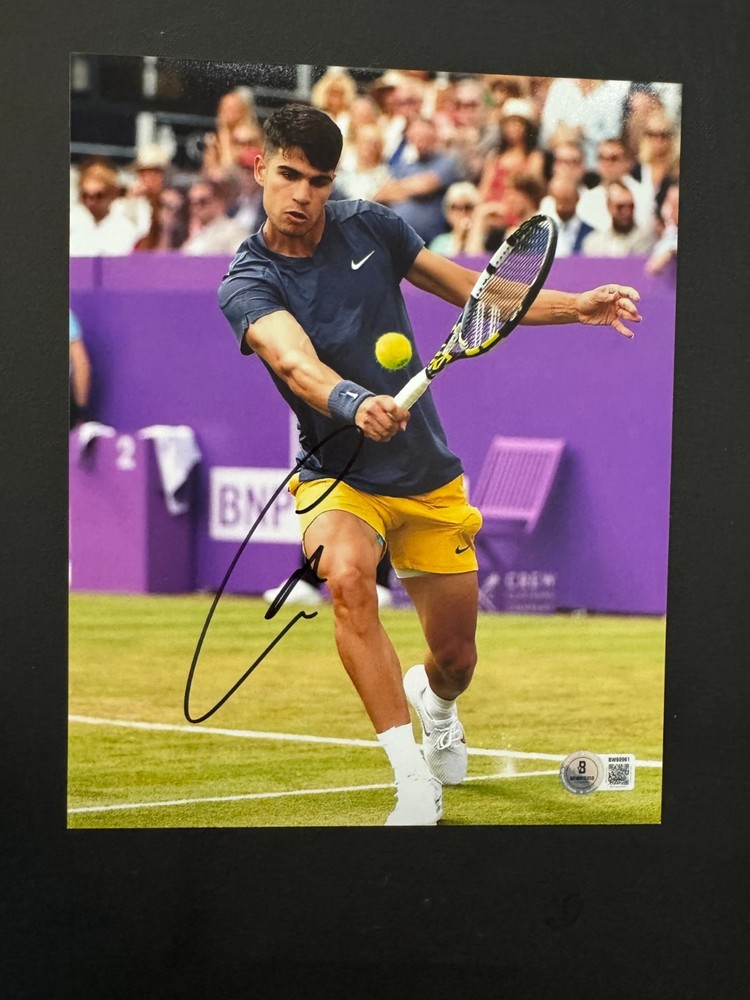 Carlos Alcaraz Hot! autographed signed classic tennis 8x10 photo Beckett BAS coa