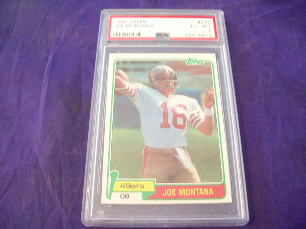 1981 TOPPS FOOTBALL #216 JOE MONTANA (ROOKIE) PSA 6