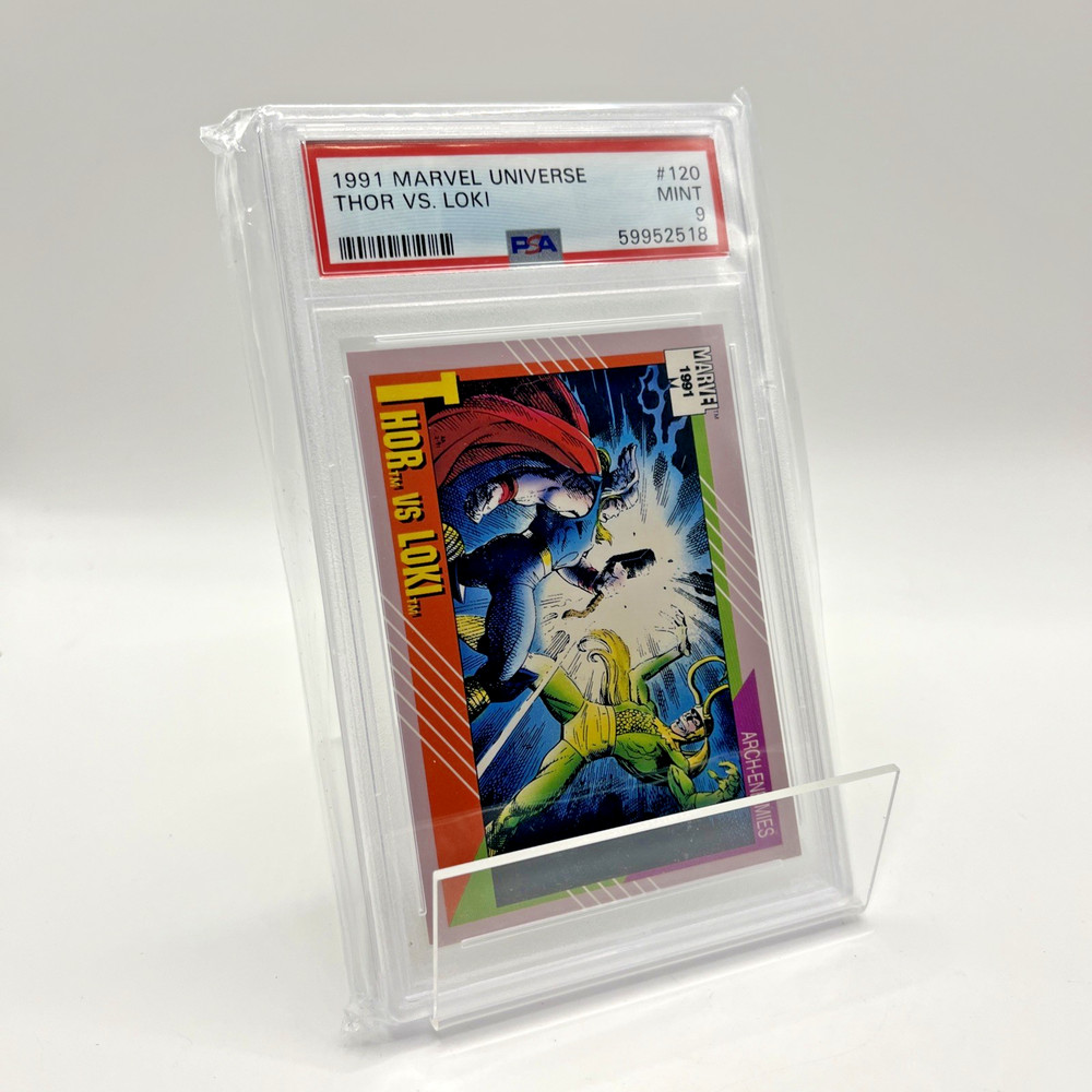1991 Marvel Universe Thor vs Loki PSA 9 MINT #120 Base Graded Card Vintage