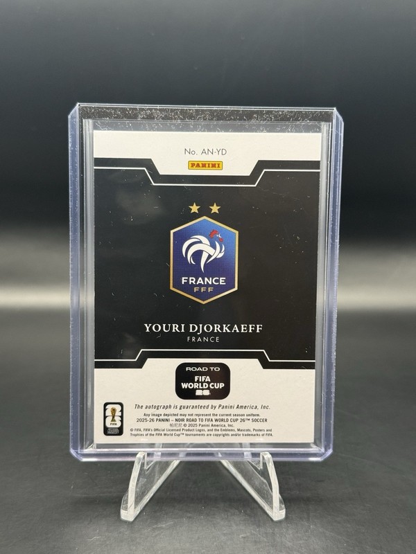 2025-26 Noir Fifa World Cup YOURI DJORKAEFF Auto 1/1 No.AN-YD France view 2