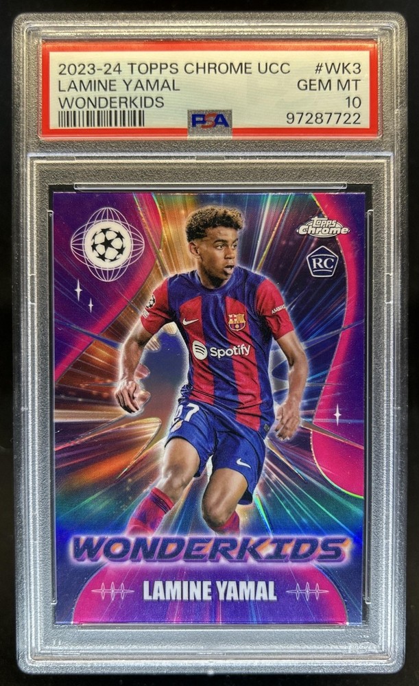 2023-24 Topps Chrome UEFA Lamine Yamal Wonderkids RC #WK-3 Barcelona PSA 10