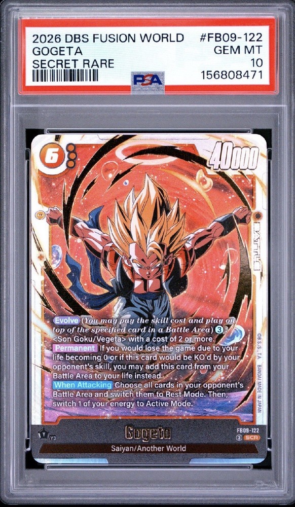 2026 DRAGON BALL SUPER CARD GAME FUSION WORLD DUAL EVOLUTION GOGETA PSA 10