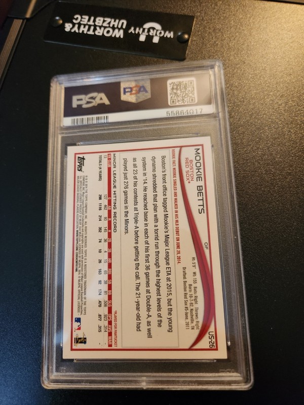 2014 Topps Update Series - #US-26 Mookie Betts (RC) PSA 9 view 2
