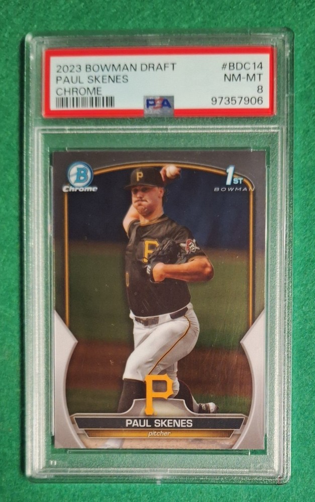 2023 PSA 8 Bowman Draft Chrome Paul Skenes RC Pirates BDC-14