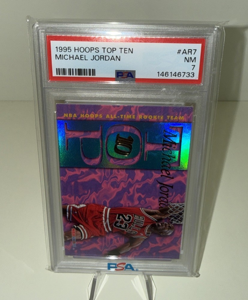 1995 HOOPS TOP TEN MICHAEL JORDAN #AR7 CHICAGO BULLS HOF GOAT PSA 7