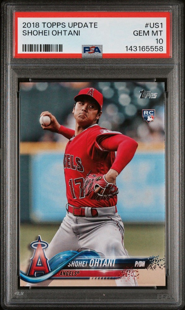 🔥 2018 Topps Update Series Shohei Ohtani #US1 Pitching, Red Jersey (RC) PSA 10