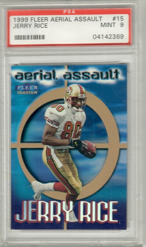 1999 Fleer Tradition Jerry Rice Aerial Assault Holo #15AA PSA 9 MINT 49ers GOAT view 2