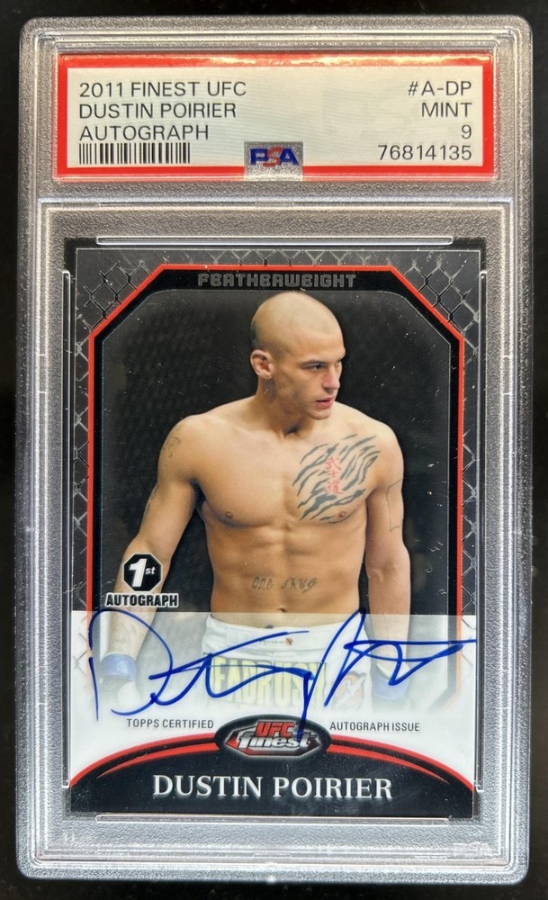 2011 Topps Finest Dustin Poirier Auto Autograph #A-DP PSA 9