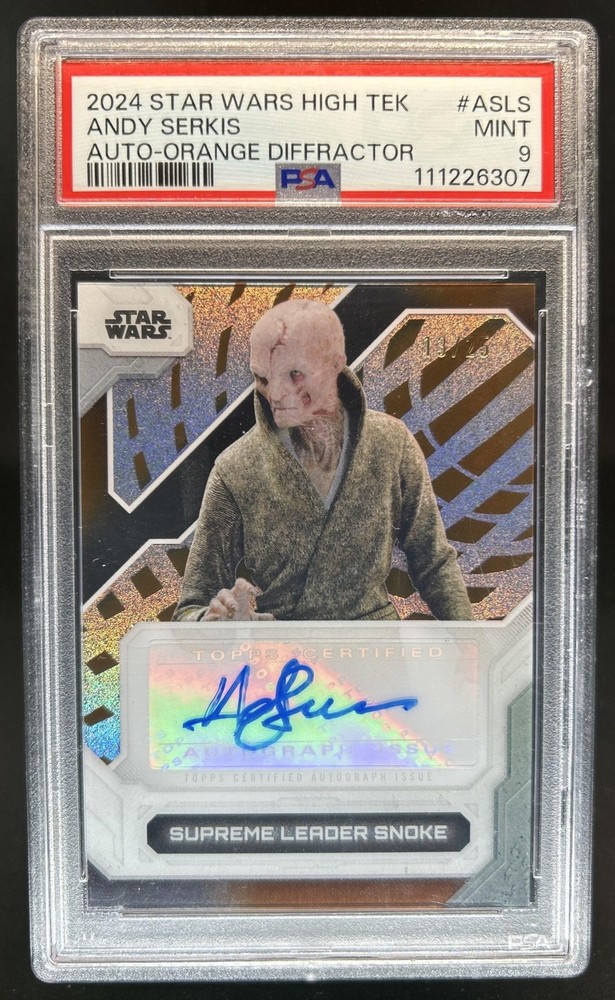 2024 Topps Star Wars High Tek Andy Serkis Leader Snoke Auto Orange #/25 PSA 9