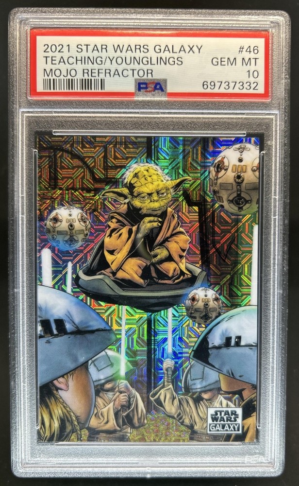 2021 Topps Star Wars Galaxy Teaching The Younglings Mojo Refractor #/50 PSA 10