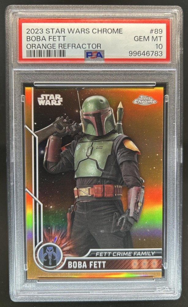 2023 Topps Chrome Star Wars Boba Fett Orange #/25 PSA 10 GEM MINT