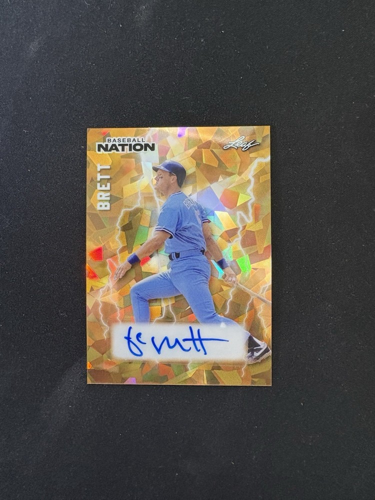 2026 Leaf Baseball Nation George Brett Gold Crystal 1/1 Auto pa-gb1, A3