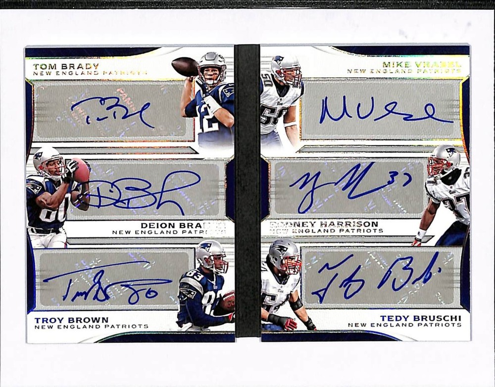 2018 Limited Branch Vrabel Harrison Bruschi Tom Brady Troy Brown Book Auto #/3