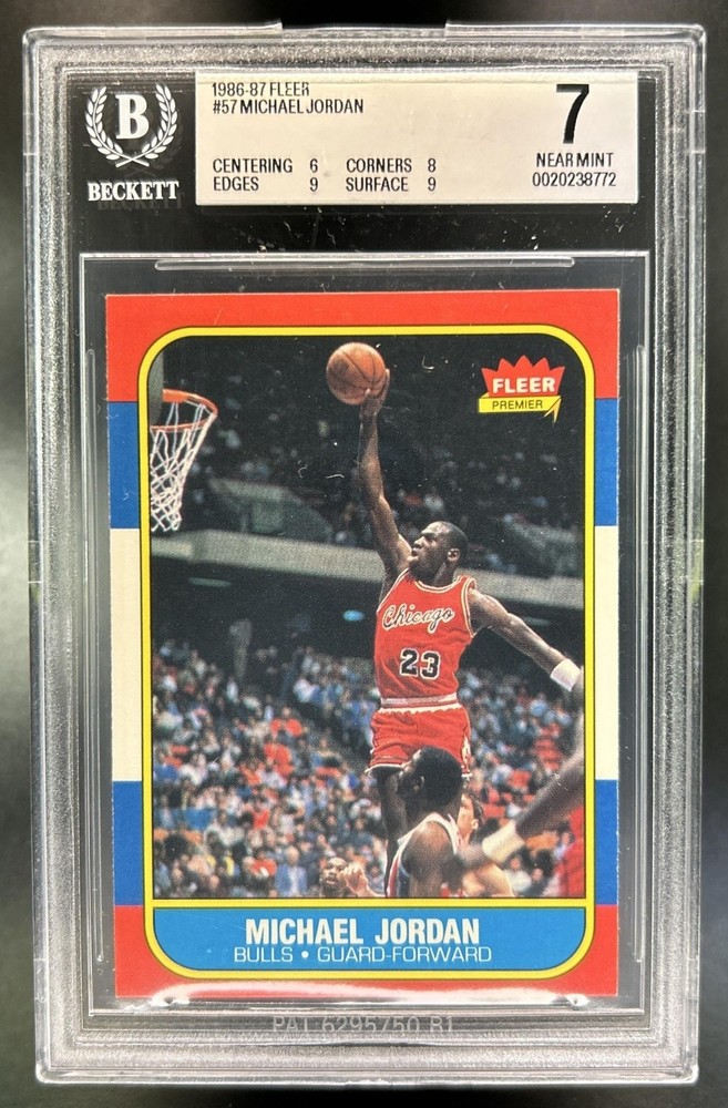 1986-87 Fleer Michael Jordan Rookie RC #57 Bulls BGS 7