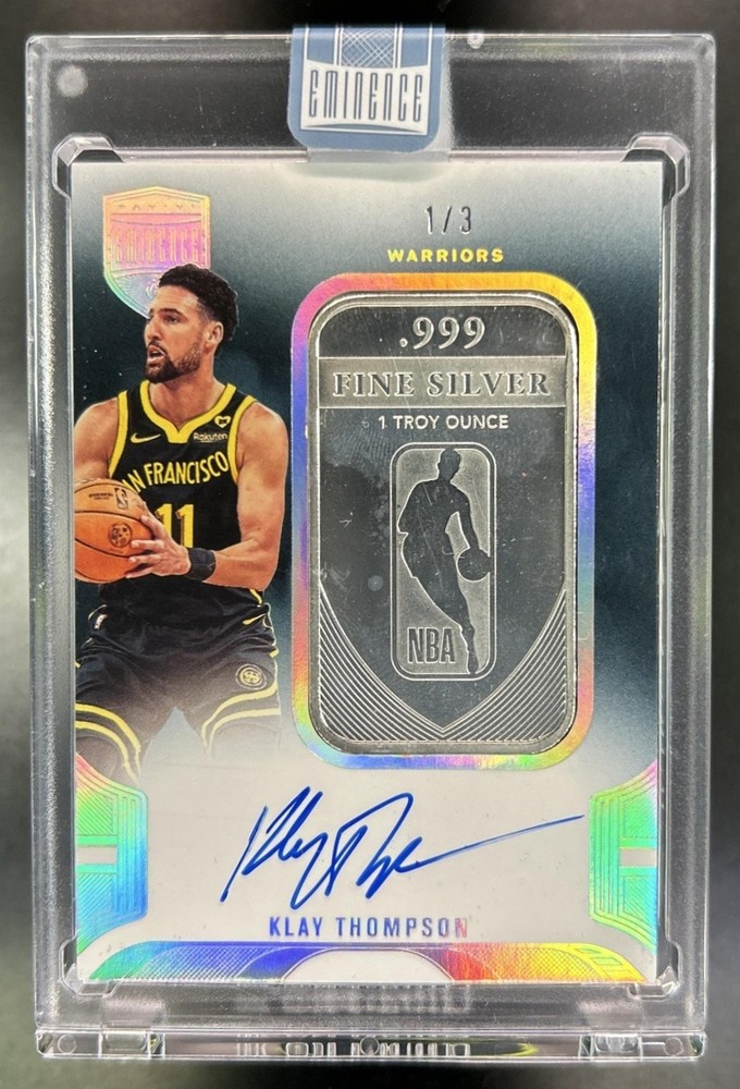 2024-25 Panini Eminence Klay Thompson Logoman Auto Silver Bar #/3 Warriors