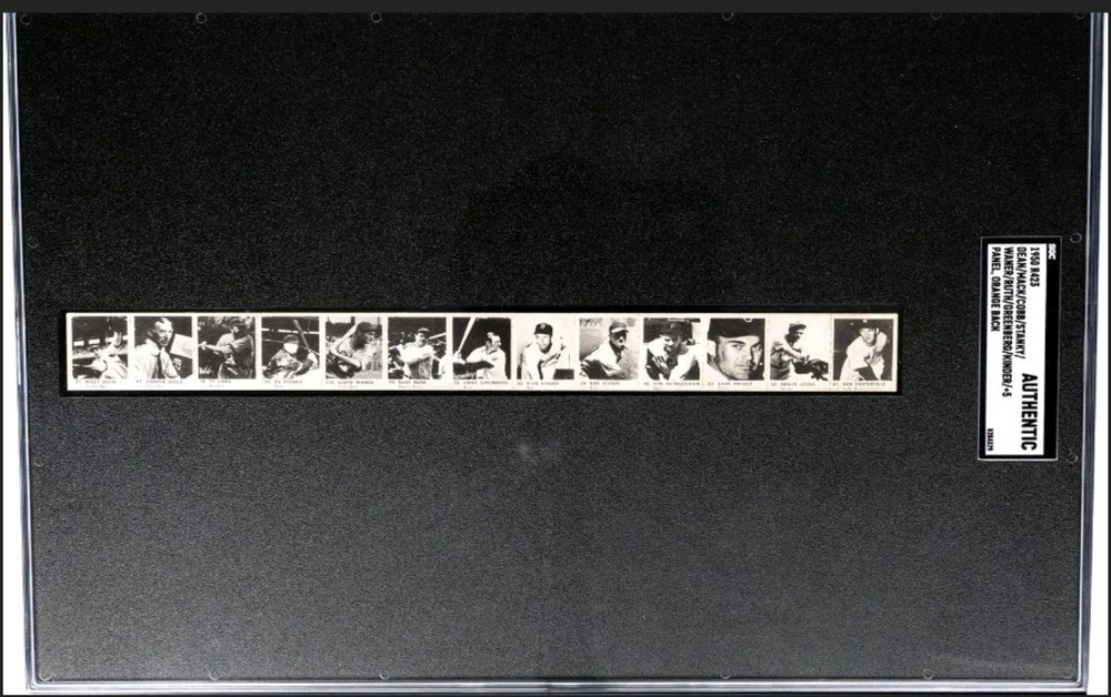 Babe Ruth 1950 R423 Uncut Strip Greenberg  Ty COBB + Hi-Grade SGC  PoP 1  7x HOF