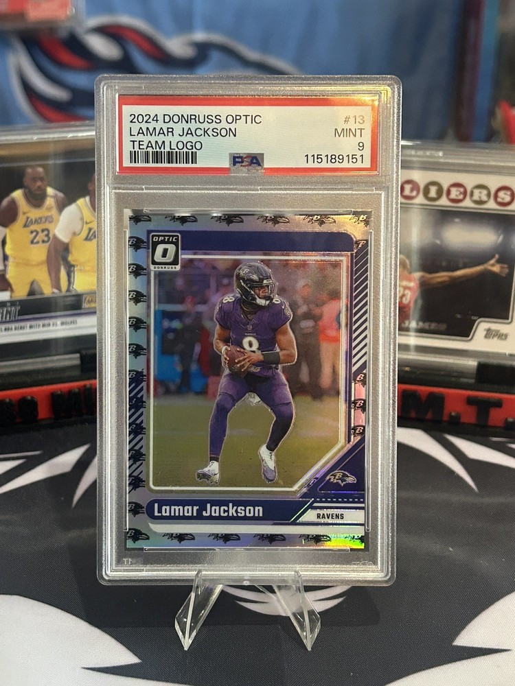 2024 Panini Donruss Optic NFL Lamar Jackson Team Logo /32 PSA 9