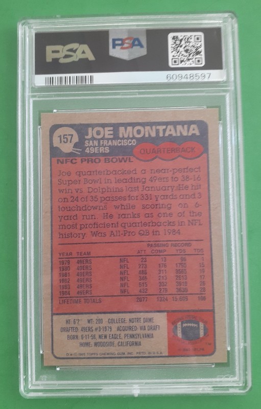 1985 JOE MONTANA PSA 8 ... BONUS VINTAGE CARDS ADDED AT NO CHARGE!! view 2