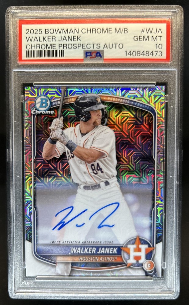 2025 Bowman Chrome Mega Box Walker Janek Auto Mojo Refractor #BMA-WJA PSA 10