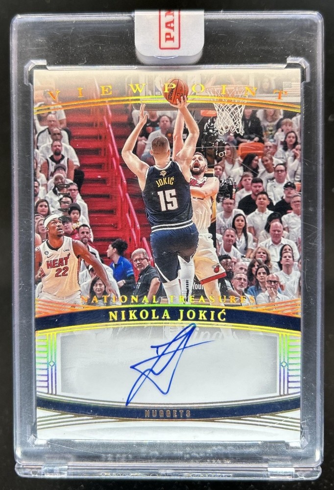 2023-24 National Treasures Nikola Jokic Viewpoint Signatures Gold Auto #/10