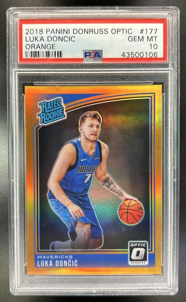 2018-19 Panini Donruss Optic Luka Doncic Orange RC #177 /199 Mavericks PSA 10